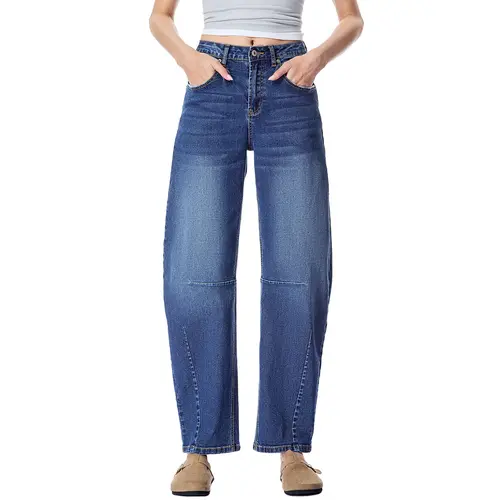 EVALESS Women's Mid Waist Wide Leg Jeans,Baggy Boyfriend Basic Jeans,Casual Y2k Ankle Denim Pants Trouser Barreljeans,2026 Fashion Womenswear Streetwear Minimalist Winter Outfits  Deals For You Days summer outfits