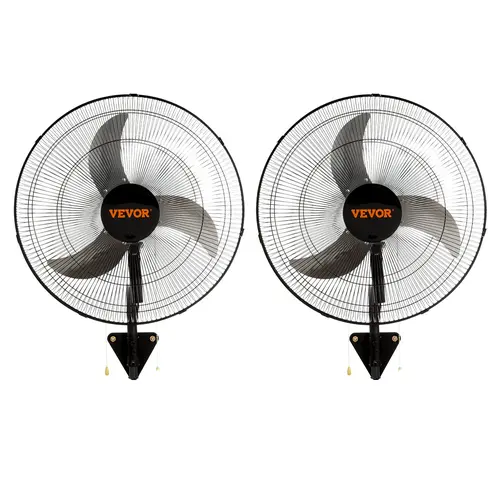 【DealsForYouDays】VEVOR Oscillating Wall Mount Fan - 3-Speed High Velocity Adjustable Speeds Fan with Sturdy Metal Frame, 3-Step Wall Mount, for Commercial/Residential Use, Stay Cool Black Room Cooler, 3Step Wall Mount, 3Speed Control,toolupgrade