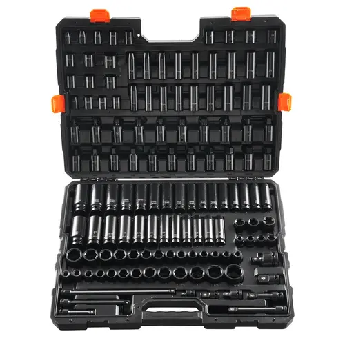 【toolupgrade】VEVOR Impact-Resistant Hex Impact Socket Set, Drive Socket Wrenches with Bit Ratchet & Wrench Extension, Durable Alloy Work Tool, High-Torque Mechanic Tools Kit for Mechanics
