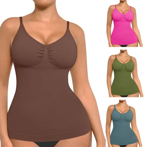 FeelinGirl Camisole Tops Womens Shapewear Tank Top Cami Tanks Seamless  Womenswear Spaghetti Strap Underwea Basic Comfort Abdomen Bodysuit Underwear newarrivals SohoChic