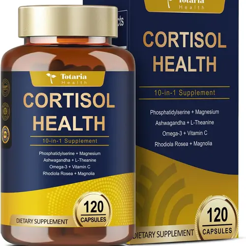 Totaria Cortisol Supplement with Ashwagandha,Magnesium,Rhodiola Rosea,L Theanine,Hormone Balance for Women Mood, Focus, Sleep Support 120 Vegan Capsules
