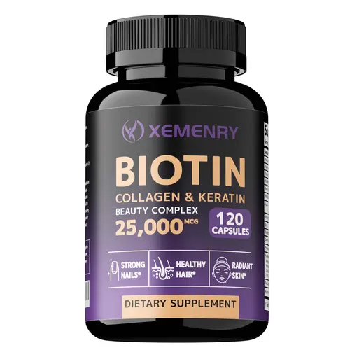 Xemenry with Biotin | Collagen | Keratin - For Men & Women | 120 Capsules