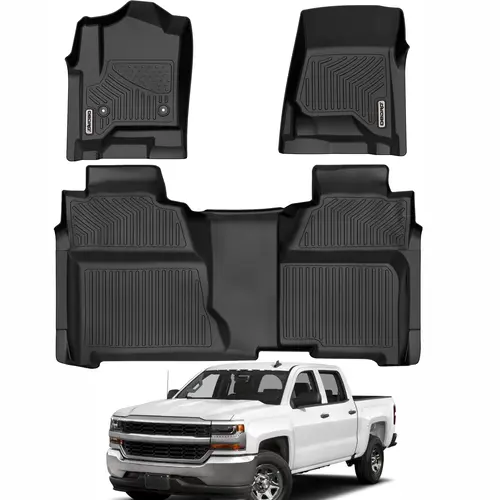 【toolupgrade】YITAMOTOR Floor Mats Car Accessories for 2014-2018 Chevy Silverado/GMC Sierra 1500 Crew Cab & 2015-2019 Chevy Silverado/GMC Sierra 2500HD 3500HD