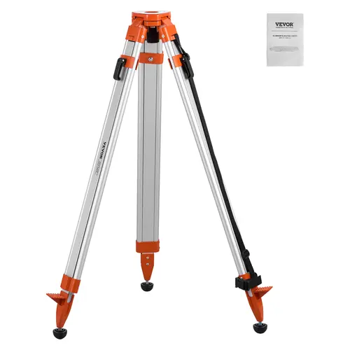 【toolupgrade】VEVOR Laser Level Tripod Stand 5/8"-11 Thread Mount16.53-65.55 inch Height Adjustment Heavy Duty Survey Tripod for Construction Laser Level ScannerRetractable Legs Non-Skid Feet Professional