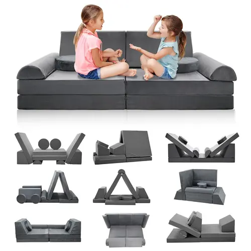 ABORON Kids Couch Play Set, Modular Kids Sofa Couch Fold Out Couch Playhouse Play Set for Toddlers, Creative Couch Kids Foam Play Couch Indoor tiktokshopbacktoschool