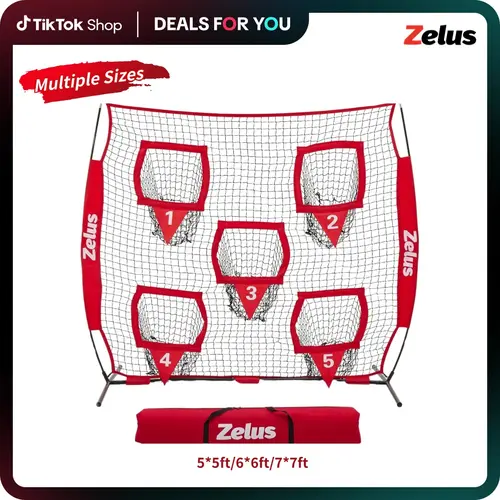 【BackToSchool】ZELUS Football Kicking Net – Quarterback Training Equipment with 5 Target Pockets for Passing Accuracy. Perfect for All Seasons, Family Sports, Lawn Games, Outdoor Fun & Gift Ideas|#
