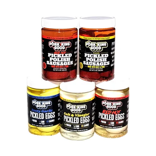 Pork King Good Mother Pucker Variety Pack - Pickled Eggs & Polish Sausage, Ready to Eat - High Protein, Keto, Gluten Free