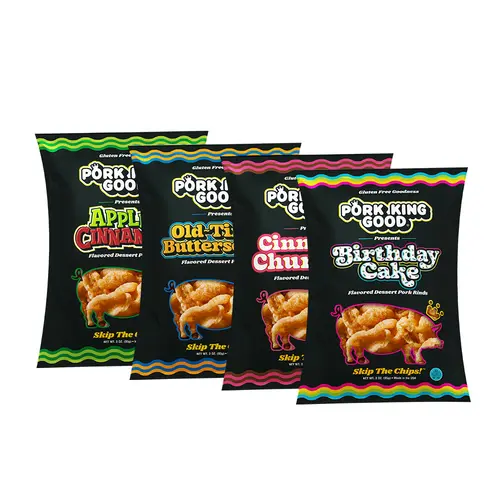 Pork King Good Sweet Mother of Pork - Dessert Pork Rinds Variety 4-Pack, 3 oz Bags - Keto, Gluten Free, Low Sugar