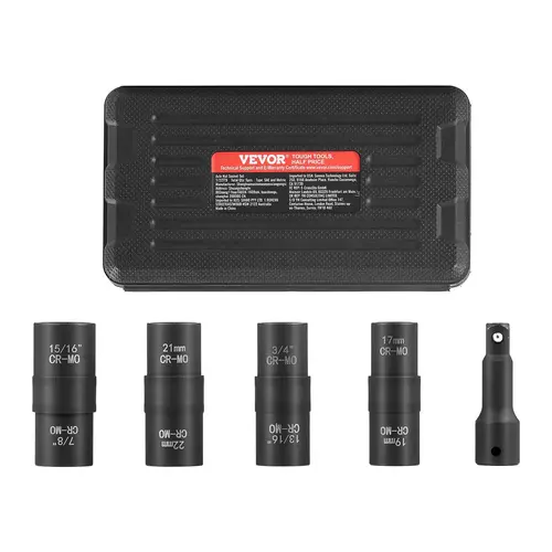 【toolupgrade】VEVOR 1/2 in Drive 6-Point Flip Socket Set, Metric & SAE Sizes Socket Wrench Kit, Work Tools for Car Upgrades, Mechanic Hexagonal Sets