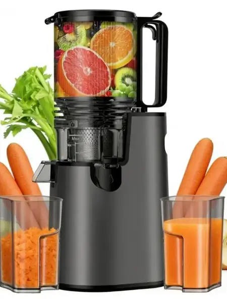 LQZ 350W Cold Press Juicer - Slow Masticating, 5.4 Inch Feed Chute, High Juice Yield, Easy Clean, 55rpm Technology for Whole Fruits & Veggies,Whole Vertical Juicer#backtoschool#sohochic