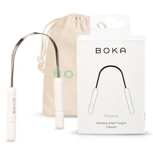 Boka Stainless Steel Tongue Scraper with Case – Fresh Breath Cleaner for Adults & Kids