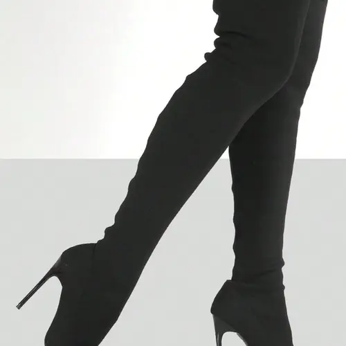 Women's Solid Stiletto Heeled Over The Knee High Heeled Boots, Heels Boots, Elegant Fashion Pointed Toe Boots, Fashionable Boots for Party, Daily Clothing Decor for Women & Girls