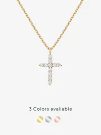 PAVOI 14K Gold Plated Cross Pendant Necklace for Women - Hypoallergenic Cubic Zirconia Cross Necklace - Dainty Necklace Christian Faith Gold Jewelry Gifts