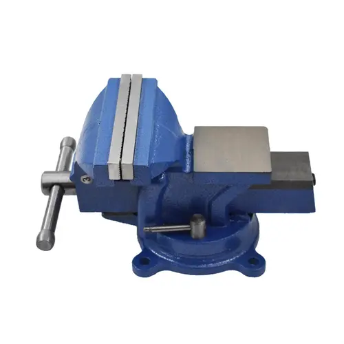 findmall Heavy Duty Cast Steel Bench Vise (4/5/6 in), 360° Double Locking Swivel Base, Large Anvil, Hardened & Polished Replaceable Jaw, Heat Treated Shaft, Table Top Mount Clamp, Industrial Hardware Work Tool