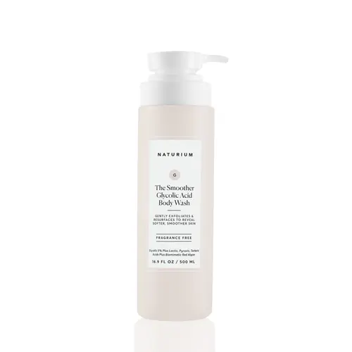 Naturium The Smoother Glycolic Acid Exfoliating Body Wash (500ml) - Gentle AHA Cleanser that Revealing Softer, Smoother Skin
