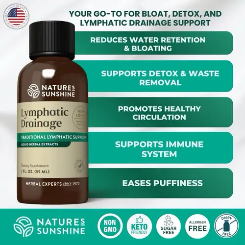 Nature's Sunshine Lymphatic Drainage Supplement: Reduce Bloat, Reduce Puffiness, Detoxify, Support Lymph Flow