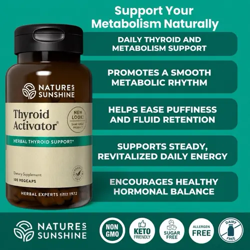 Nature's Sunshine Thyroid Activator 100 Capsules:  Essential Minerals Supplement,  Vitamin, Natural