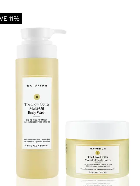 Naturium The Glow All Out Body Bundle, Body Wash and Lotion Set
