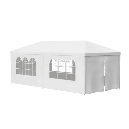 Large Outdoor Canopy Shelter - 10x20 Canopy Tent, White Steel Frame, UV Protection for Weddings, Catering Events (Sports & Outdoor Camping & Hiking Tents & Accessories), Detachable Shade Canopy