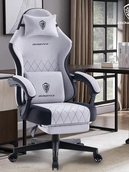 Summervibes Dowinx Lumbar Massage Support office game Chair, spring cushion fabric, foot pedal ergonomic chair 300 LBS