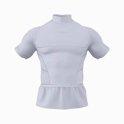 Male Compression Support Sports T-Shirt - Short Sleeve Mock Neck, Snug Tight Fit, Baggy Look Design, Mesh Panels, Workout Top, High Performance Activewear, Activewear Athletic for Sports & Outdoor Activities