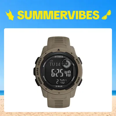 AVTREK Trendy Multifunctional Tactical Sport Watch for Men - Men's Accessories with Luminous Dial, Altimeter, Compass, Stopwatch, 50M Waterproof for Outdoor Hiking, Camping, Trendy Multifunctional Watch sohochic