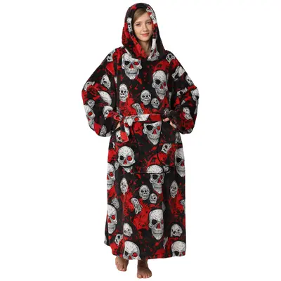 Msrlassn Oversized Wearable Blanket Hoodie as Gifts for Mom Women Girlfriend Men, Plus Size Sleepwear Blanket Hooded for Women Men, Halloween 1Pcs Nightgown Loungewear Womenswear Sweatshirt Blanket