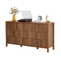 Giratree 6 9 Drawer Dresser Cabinet, Long Nightstand with Drawers and Storage Cabinet, Boho Solid Wood Dresser TV Stand, Mid Century Modern Nightstand with 6 Drawer Dresser for Bedroom Closet