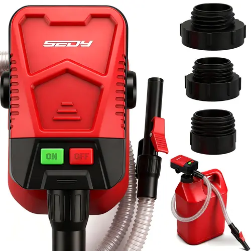 SEDY Automatic Fuel Transfer Pump - Auto-Stop Sensor, 3.2 GPM Efficient Transmission, Easy Setup Pump, Water Transfer Capability, Compact Body Saves Storage Space (Not for VP Cans), Liquid Transfer Pump,toolupgrade