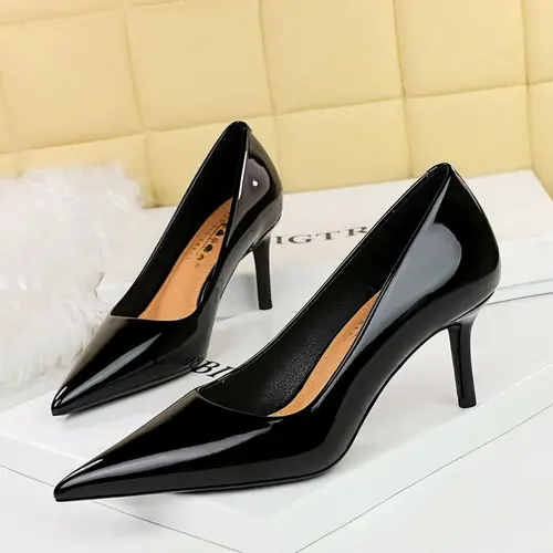 Women's Elegant Solid Color Pointed Toe High Heel Shoes, Fashionable Slip on Shoes for Party, Daily Clothing Decor for Women & Girls, Elegant Heeled Shoes