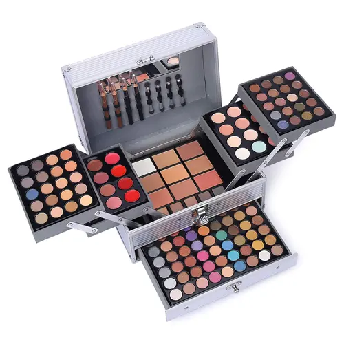 #SohoChic 132 Color All In One Makeup Gift Set Kit- Includes 94 Eyeshadow, 12 Lip Gloss, 12 Concealer, 5 Eyebrow powder, 3 Face Powder, 3 Blush, 3 Contour Shade, 2 Lip Liners, 2 Eye Liners, 4 Eyeshadow Brush,sunscreen