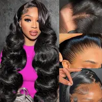 Cynosure Body Wave 13x6 Lace Front Wig Human Hair Pre Plucked Pre Bleached HD Lace Frontal Glueless Drawstring Wigs Pre Everything Wigs for Women