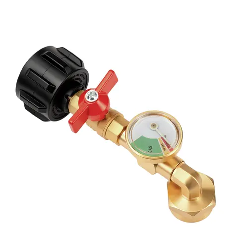 GJANSH Propane Refill Adapter with Valve & Gauge, Gas Cylinder Filling Connector with Glow In The Dark Meter, Snapfixmate Ball Valve Gas Tank Gas Connector, Gas Cylinder Accessories, Christmas gifts, toolupgrade