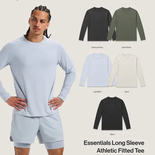Haus | Essentials Long Sleeve Athletic Fitted Tee