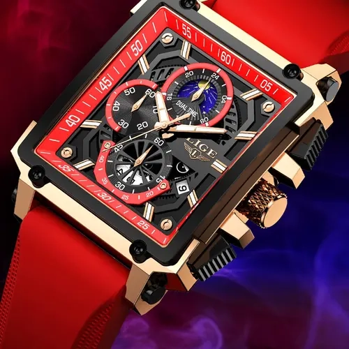 Men's Business Fashion Square Dial Quartz Wristwatch, Fashion Waterproo Luminous Analog Watch for Party, Daily Clothing Decor, Trendy All-match & Exquisite Watch for Birthday Gift with Box, Fashionable Party Watch, Analog Wristwatches