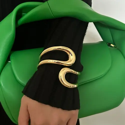 Irregular Cuff Bangle Shape for Women, Fashion Jewellery for Party, Daily Clothing Decor, Trendy All-match & Exquisite Jewelry for Birthday Gift