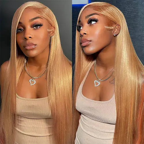 CUTE BEIN 27# Honey Blonde Lace Front Human Hair Wigs 180% 13X6 Pre Plucked Lace Frontal Human Hair Wigs Natural Hairline For Women