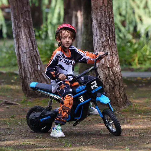 #tiktokshopbacktoschool Aosom Electric Dirt Bike, 24V 350W Off-Road Electric Motorcycle, Up to 15 MPH with Brake, Music Horn, Rear Suspension for Ages 13+ Years,sohochic