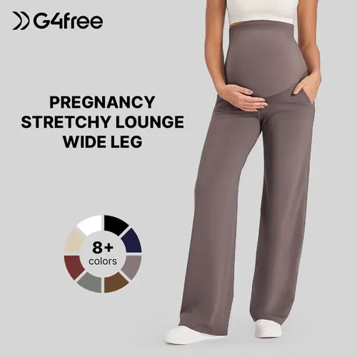 G4Free Women's Over-the-Belly Maternity Wide Leg Pants - Stretchy Maternity Apparel with Pockets for Yoga, Casual Layering - EverGoing 2026,#sohochic