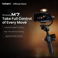 Hohem iSteady M7 AI Tracking 3-Axis Camera Gimbal Stabilizer for Cellphone, Mobile Videography Equipment, iPhone & Android, 1/4-inch Color Touchscreen, Magnetic Fill Light, Detachable Remote, 500g Max Payload, 2023 Upgraded Accessories, Father's Day Gift,