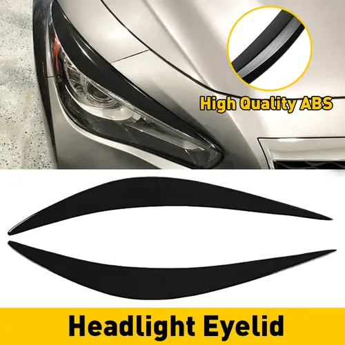 AUXITO For Infiniti Q50 14-21 High Quality Gloosy Black Headlight Eyelid Eyebrow Cover