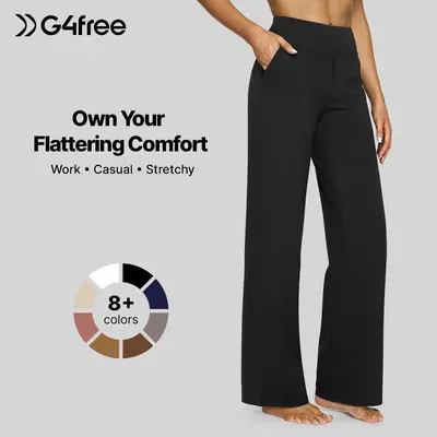 G4Free Women's High-Waist Wide-Leg Yoga Pants - Soft Stretch Baggy Sweatpants with Pockets, Women's Clothes for Gym, Athleisure, Work Pants, Chic Daily Outfit EverGoing 2026,#sohochic