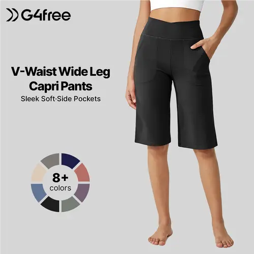 G4Free Women's High-Waisted Loose Cropped Yoga Shorts - 14"/23" Length, Buttery Soft Athleisure Casual Bottoms, Gym Sports Shorts,#sohochic
