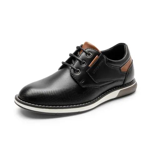 BRUNO MARC Boys' Junior Casual Formal Faux Leather Oxfords - 4-5 Years Uniform Dress Shoes, Skin-Friendly Fit, Foam Insole Cushions Steps, Breathable Liner, Vegan Leather, Sport Outsole, Slick-Safe Sole, Fatigue Reduction, Award Ceremonies