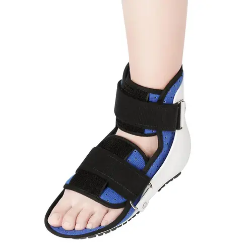 AULEXMED Unisex Adjustable Open Toe Air Walking Boot - Short Ankle Support with Secure Hook Straps, Inflatable Air Cells, Breathable Washable Liner, Ergonomic Lightweight Design, Non-Slip Outsole, Easy to Clean, Left/Right Fit, Indoors/Outdoors (US Sizes)