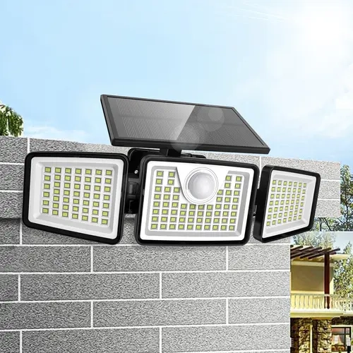 Solar Outdoor Lights 2500LM,3 Heads Dimmable SpotLights with 3 Modes,IP65 Waterproof,Adjustable Solar Powered