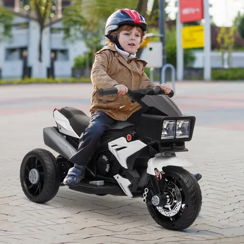 #tiktokshopbacktoschool Aosom 6V Kids Motorcycle Toddler Ride-on Toy, High-Traction Battery-Operated Mini Electric Motorbike with Forward/Reverse Switch,sohochic