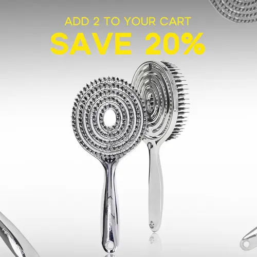 HALOVIDA Hollow Round Bristle Brush - Anti-Static Massage Brush for Enhanced Volume & Scalp Care,Pain-Free,Reduces Heat Damage, Ideal for Quick Drying and Voluminous Styling,Pure,Boar bristle brush, Use in Wet and Dry Hair, #backtoschool
