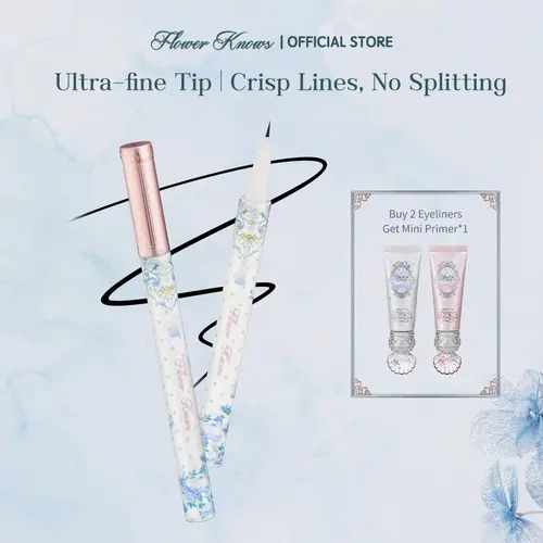 Flower Knows Butterfly Cloud Collar Collection Liquid Eyeliner, Ultra-Fine Tip, 0.5ml, Precise Definition, Waterproof, Quick-Drying, Smudge-Proof, Smooth, Versatile Colors, Perfect Ink Hue, Durable, Beauty Cosmetics, Summer Makeup Gift, TikTok-Trending, #