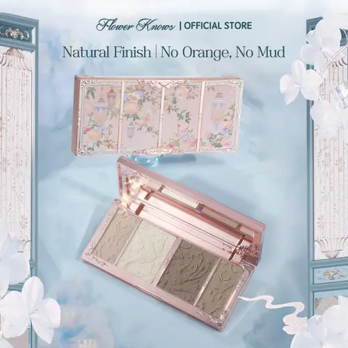 Flower Knows Butterfly Cloud Collar Collection Highlight & Contour Palette, Long-Lasting Buildable Bronzer Makeup for Cool Tones, #sohochic